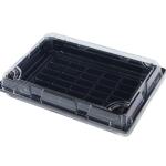 Customized disposable plastic PP sushi box black sushi tray vacuum formed