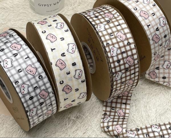 4.0cm Cute Cartoon Anime Printed Ribbon Gift Box Packaging Bow DIY Children's