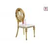 Buy cheap Rose Gold Stainless Steel Chairs Hollowed - Out Round Back With Vintage Pattern from wholesalers