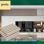 Slat Interiored Nano PVC Wood Effect Interior Panels Damask Pattern