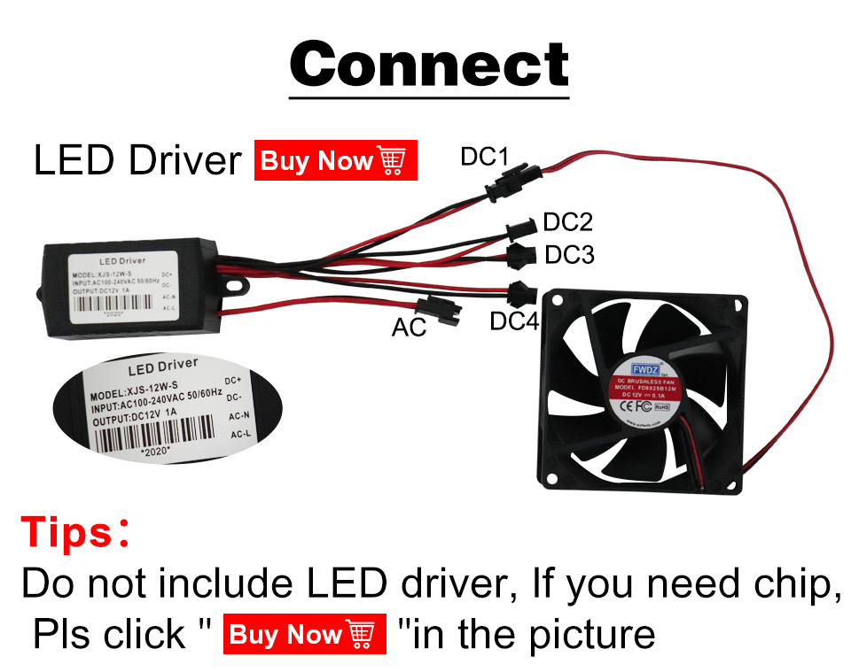 DC 12V Cooler Dc Brushless Fan 80mm Connerctor For Computer LED Chip