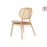 Buy cheap Ash Wood Round Cane Back Armless Dining Chair 0.36cbm from wholesalers