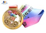 Stock Riding Medals Antique Brass Plating And Colorful Printing Relief Medailles