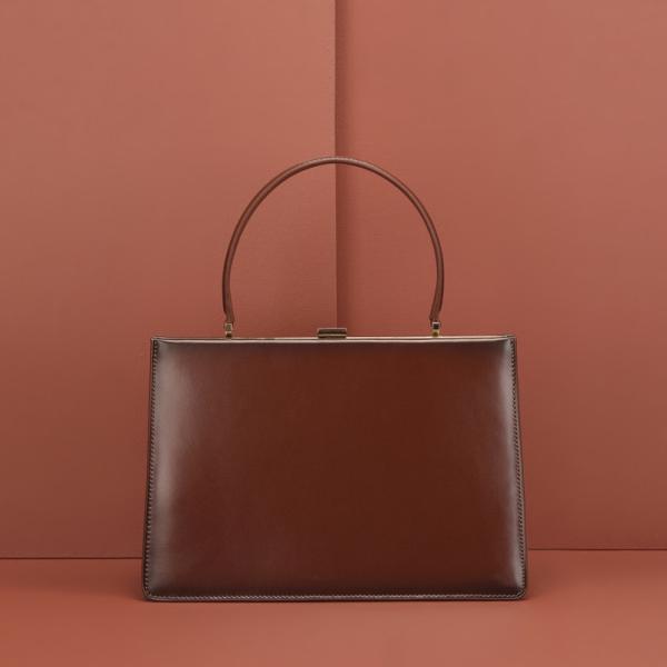 Buy cheap Real Leather Handbags Briefcase For Women Brown Genuine Leather Retro Handbag from wholesalers