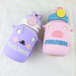 BPA Free 306 Stainless Steel 550ml Thermos Vacuum Baby Kids Straw Bottle Cartoon