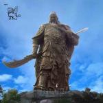 Bronze Guan Gong Statue Guan Yu Copper Sculpture Chinese Martial Saint Outdoor