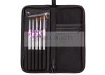Golden Nylon Hair Portable Package Professional Nail Art Brushes 5PC Watercolor