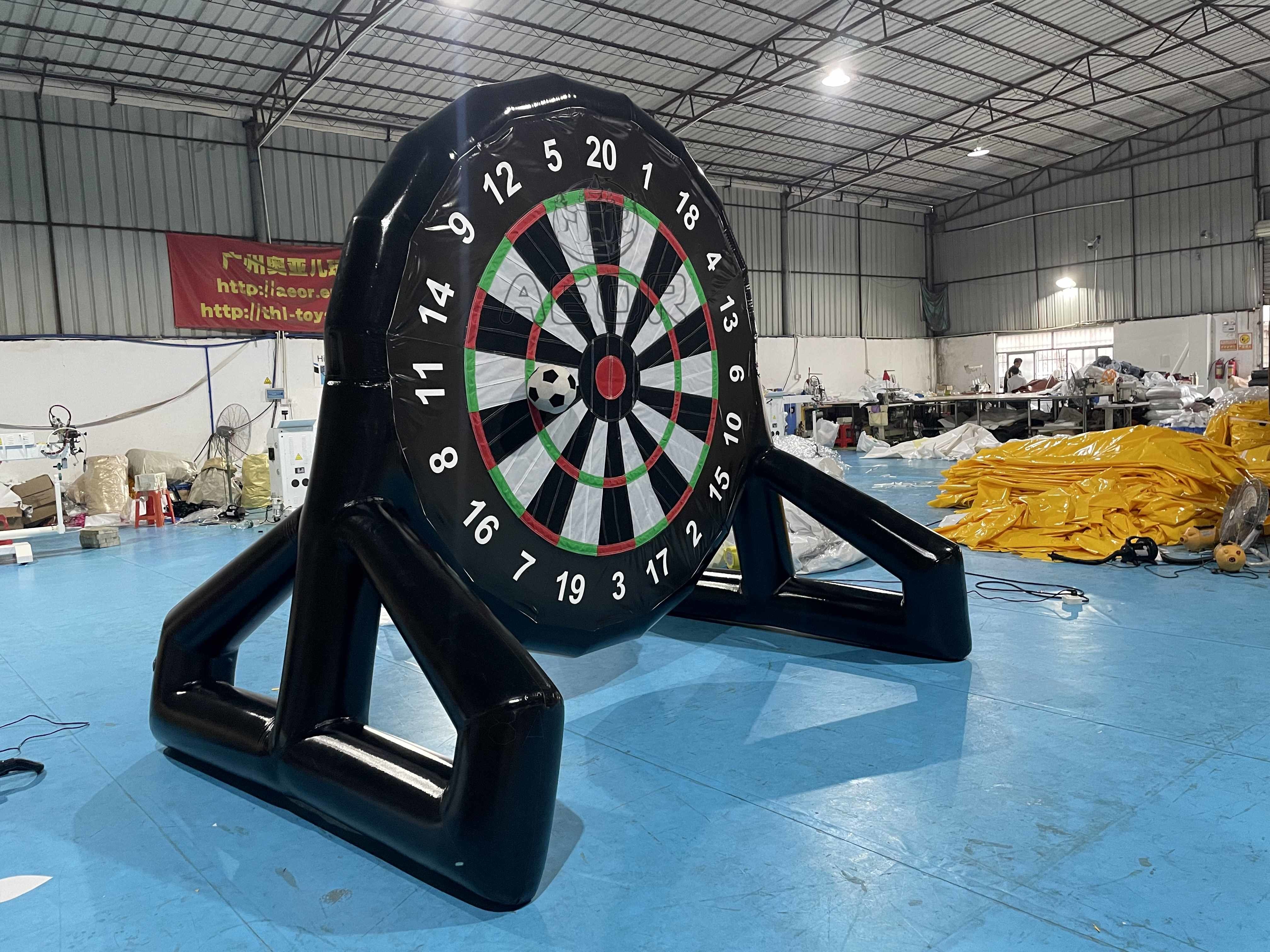 6ft PVC Inflatable Football Dart Board Blue Soccer Dart For Giant Yard Games