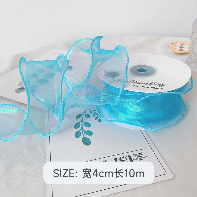 40mm Polyester Organza Ribbon With Satin Edge Shinny Pink Organza Ribbon