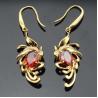 Buy cheap 18k Rose Gold Plated 925 Silver Garnet Cubic Zircon Dangle Earrings(SE10015) from wholesalers