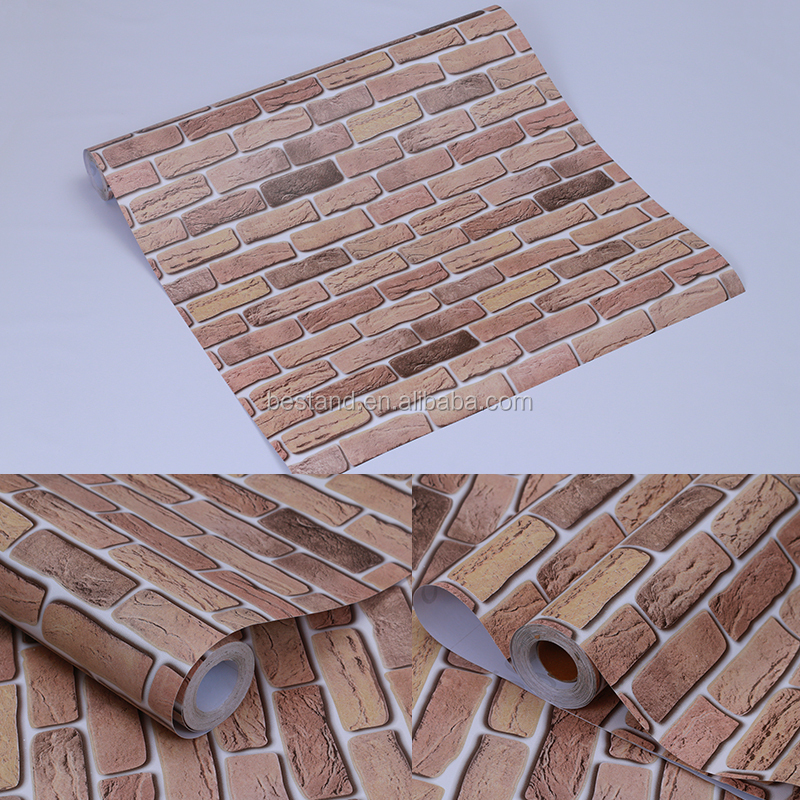 ECO Friendly Matt 3D Brick Stone Wallpaper Vinyl PVC 3D Brick Effect Wallpaper
