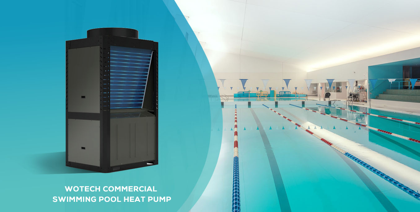 Wotech 65Kw R32 DC Inverter Electric Swimming Pool Heat Pump 18m³/h-24m³/h Water Flow Rate