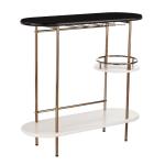 ODM Black Gold Rolling Drinks Cart Trolley for Kitchen