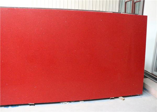 Buy cheap Eased Red Quartz Stone Countertops / Bar Table Quartz Countertop Material from wholesalers