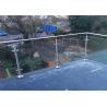 Buy cheap Exterior Stainless Steel And Glass Railing Systems , Steel Railing With Glass Designs For Balcony from wholesalers