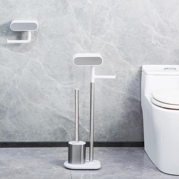 Buy cheap Stainless Steel Compact Bathroom Paper Holder TPR Toilet Brush Holder SET Durable Toilet Brush from wholesalers