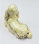 Fashion metal alloy dog trinket Jewelry Box pewter white cute dog trinket