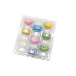 Clear PVC/PET 18 pack macaron tray blister tray and lid which can snap together