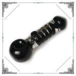 5.5 Inches Glass Smoking Pipe Freezable Coil Handpipe With Clycerin Glass