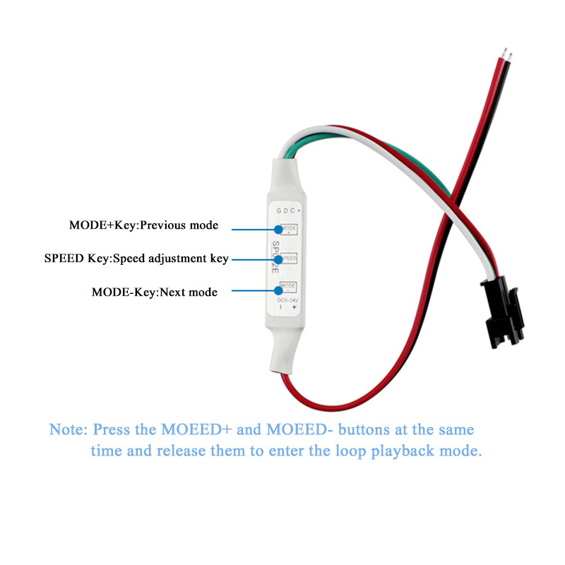 SP002E LED Pixel Controller Mini 3 Key Controllable For Magic Color Strip WS2811