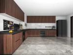 Luxury Stainless Modern Stainless Steel Kitchen Cabinets With Natural Wood Grain