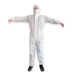 White CE Waterproof Disposable Coveralls Medical Grade Non Woven