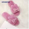 Buy cheap Flat Heel Multicolored Fur Bow Slides Shoes For Women from wholesalers