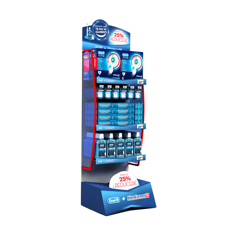 Oral Care Products Cosmetic Display Stand Free Standing Metal Wire Display Stands