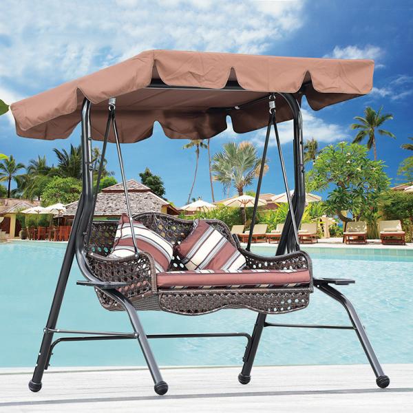 Buy cheap 180G Polyester Cloth 3 Seat Garden Swing Chair Outdoor With Awning from wholesalers