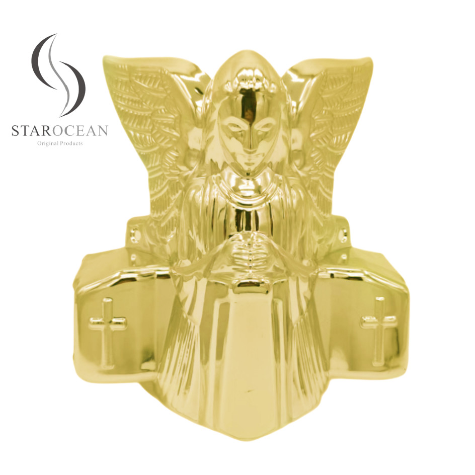 Angel Shape Coffin Corner Last Supper Lug Design Coffin Accessories Gold Plated 19#