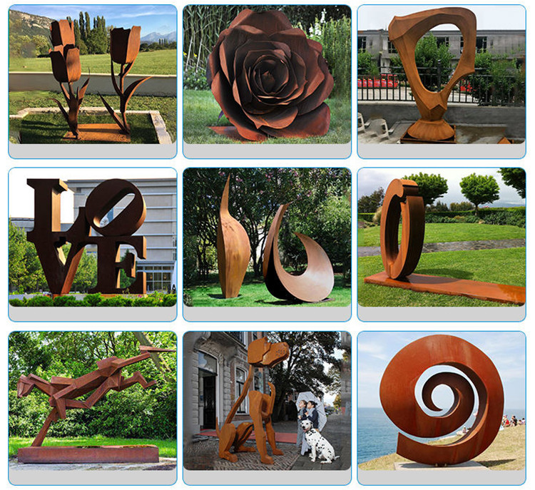 New Design Garden Landscape Metal Cactus Yard Decorations Corten Steel Sculpture
