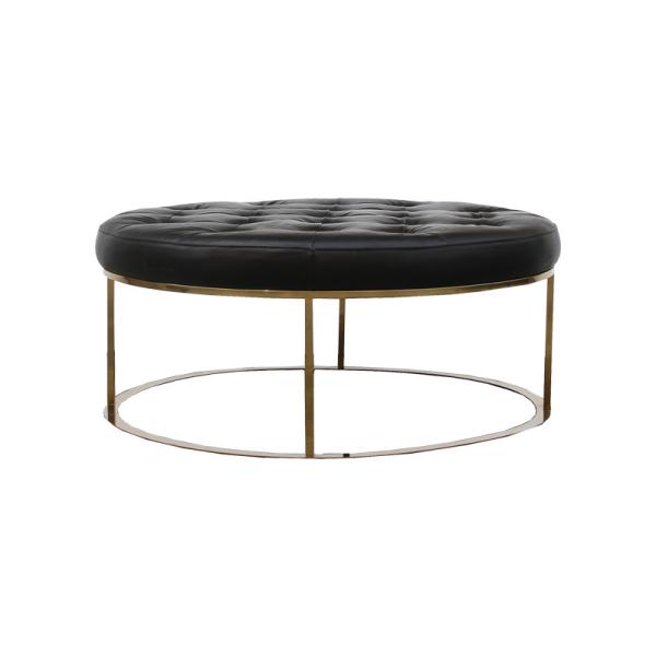 Buy cheap SGS Leather Metal Coffee Table Antique Round Table With Leather Top from wholesalers