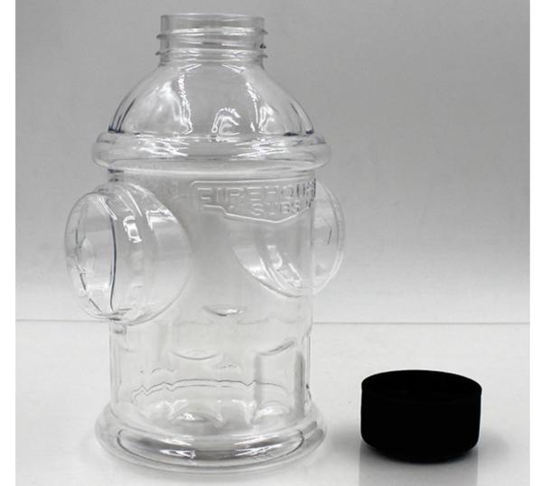 300ml PET Transparent Workout Water Bottles Unique Fire Cock Shaped Plastic