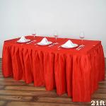 KINSHUN Plastic Table Skirt Rectangle Island Blue Color Party Table Skirt