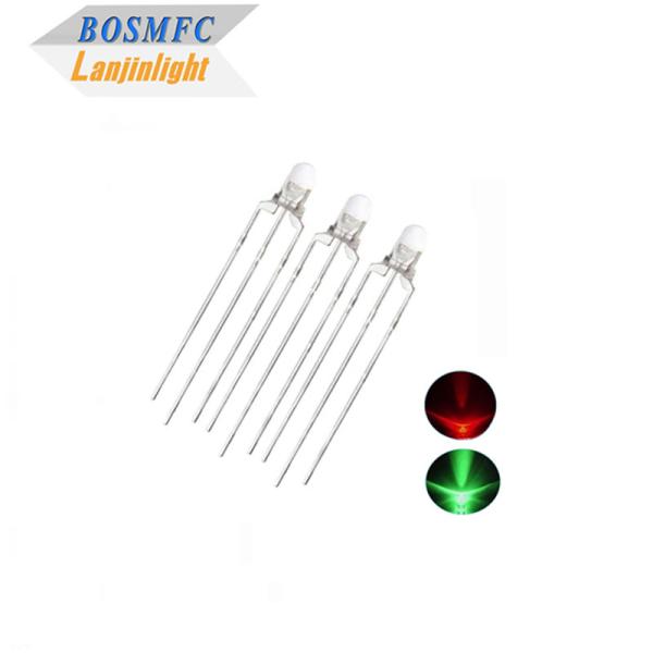 Buy cheap Bi Color 3mm Through Hole LED Multifunctional 20mA Red & Green Light from wholesalers