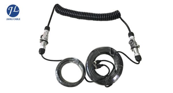 Buy cheap Flexible Spiral Rear View Camera Cable With Heavy Duty 5 Pin Trailer Socket from wholesalers