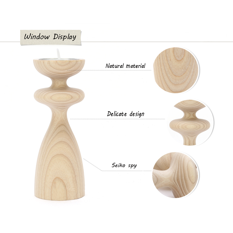 Decoration Ash Wood Candle stick/ Natural Wood Candle Holder