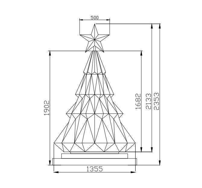 Front Maintenance Creative LED Display Christmas Tree Screen With Brightness 600 Nits