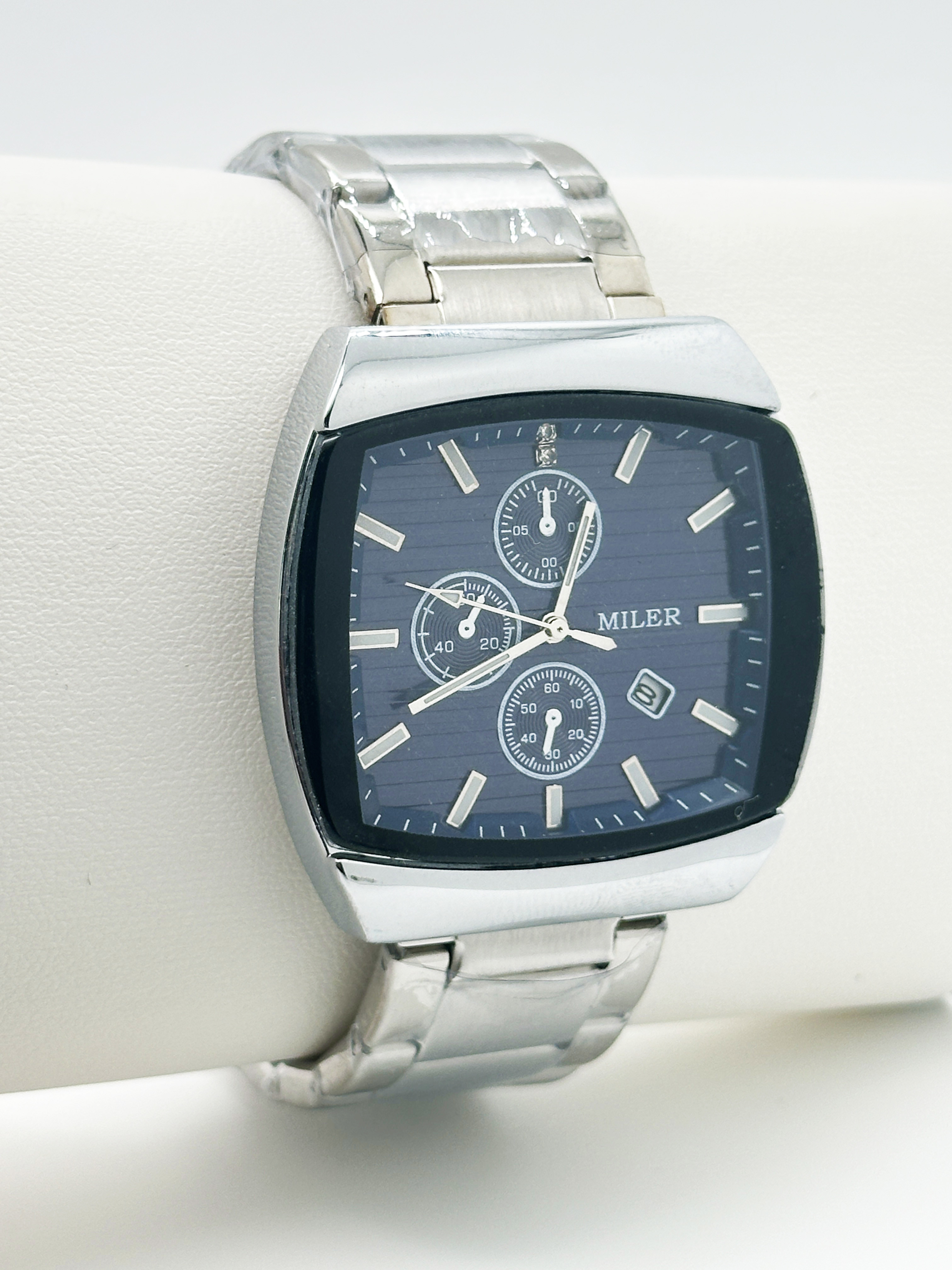 Luxury Kids Wrist Watch Waterproof Luminous Date Stainless Steel Square Quartz Watch