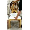 Buy cheap Gold Stackable Event Wedding Dining Chairs Stainless Steel Metal Frame Accent Chair from wholesalers