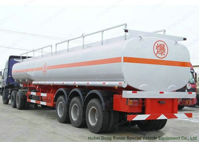 Tri Axle Stainless Steel Tanker Semi Trailer , Palm Oil / Crude Oil Tanker Trailer