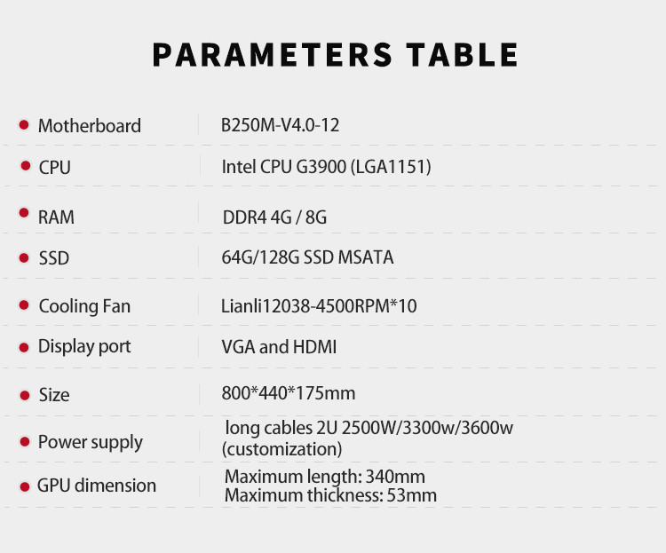 G3900 12 Gpu Ethereum Mining Rigs GPU Rig Case With Double Row Fans