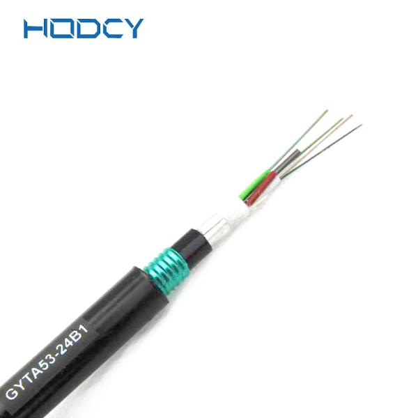 Buy cheap 250μm GYTA53 G652D Single Mode Armored Fiber Optic Cable 2-288cores from wholesalers