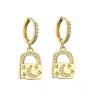 Buy cheap Plated 18k Gold Jewelry Lock Key Charm Designer Inspired Earrings from wholesalers