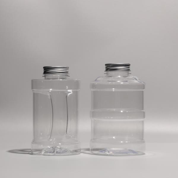 Disposable Clear Plastic PET Bottle 500ml With Aluminum Caps For Cold Juice