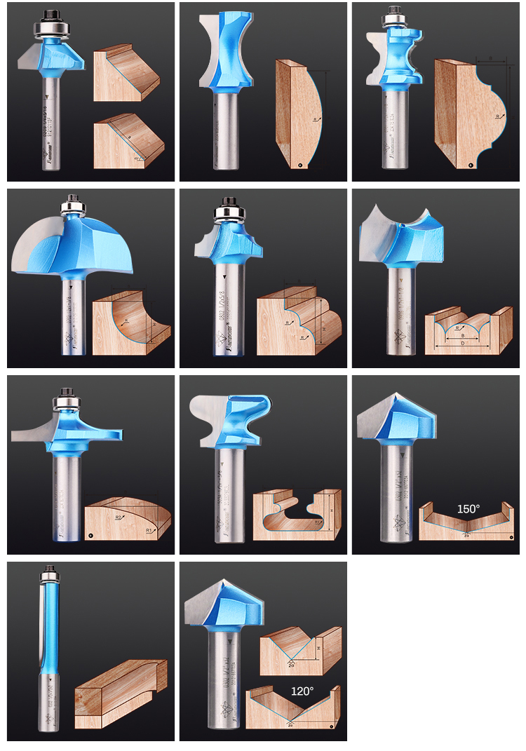 V Groove Sharpen Moulding Router Bits CNC Router Woodworking