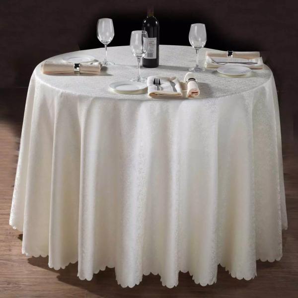 Buy cheap 100%polyester minimatt round table cloth/hotel table cloth/wedding table cloth/jacquard textile could match with napkin from wholesalers