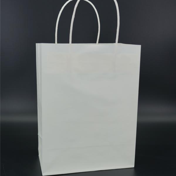 Buy cheap OEM White Kraft Paper Bags Biodegradable Gold Glitter Embossing from wholesalers