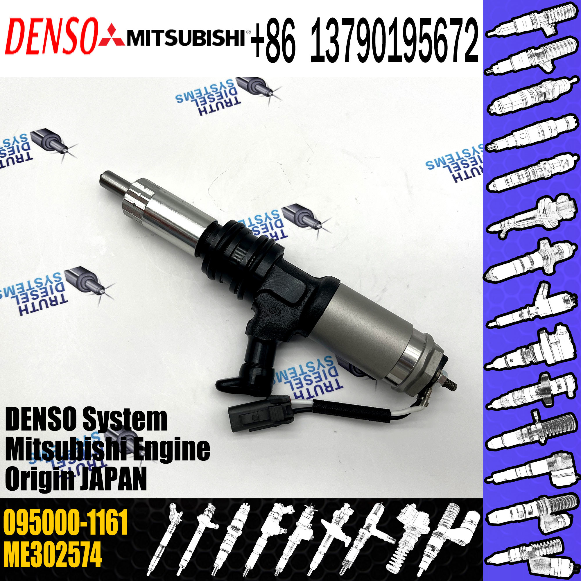 For MITSUBISHI common rail injector 6M60 095000-1160 ME132941 095000-1161 ME302574