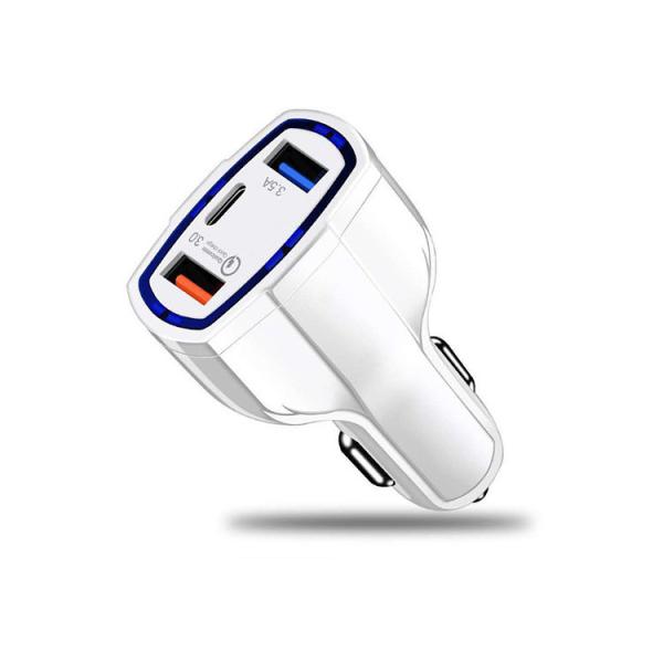 Buy cheap OEM USB Car Charger 3 Port PD 3.0 Fast Car Charger Adapter For IPhone Samsung from wholesalers